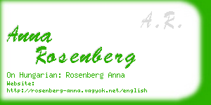 anna rosenberg business card